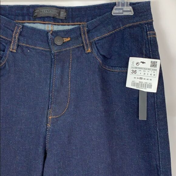 Zara Trafaluc wide leg high rise dark wash jeans - Picture 4 of 8